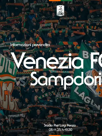 Serie BKT: la prevendita per Venezia FC - Sampdoria